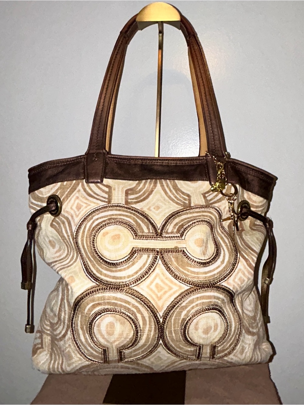 Coach Audrey Op Art Swirl Leigh Slim Tote . Vintage Y2K